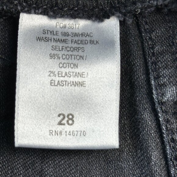 RE/DONE Womens Jeans Size 28 Black High Rise Ankle Crop 70s Stove PipeFrayed - Picture 5 of 13